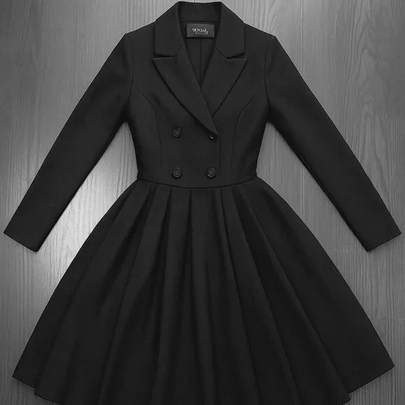 Aleeza Paris Couture luxurious class Black Blazer dress medium sold for $450 NWT - Picture 2 of 7